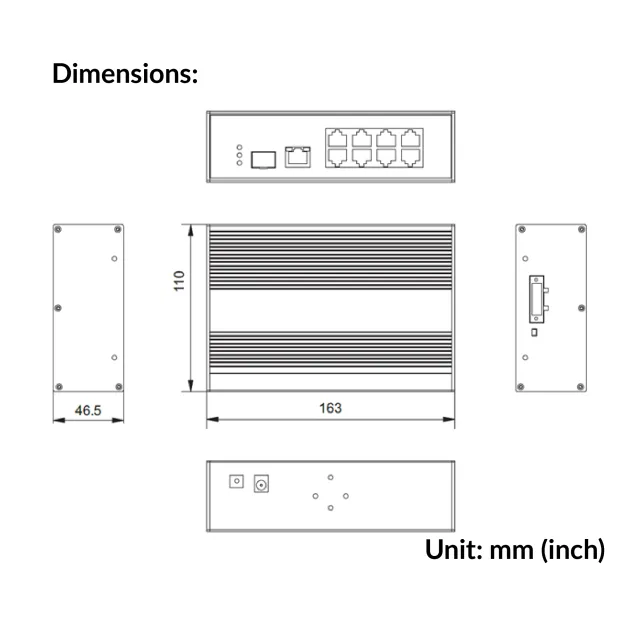Industrial 8 Ports PoE Fast Ethernet Switch (UTEPO) | UTP7208E-POE-A1