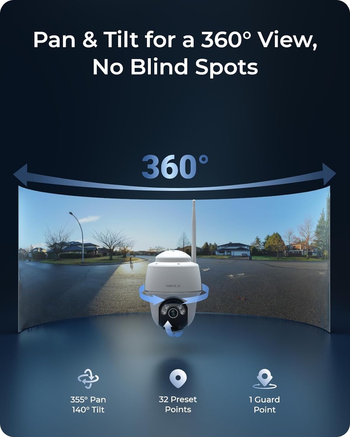 REOLINK Argus PT Ultra, 4K Security Camera, Wireless Outdoor Camera, 360° Pan & Tilt Surveillance