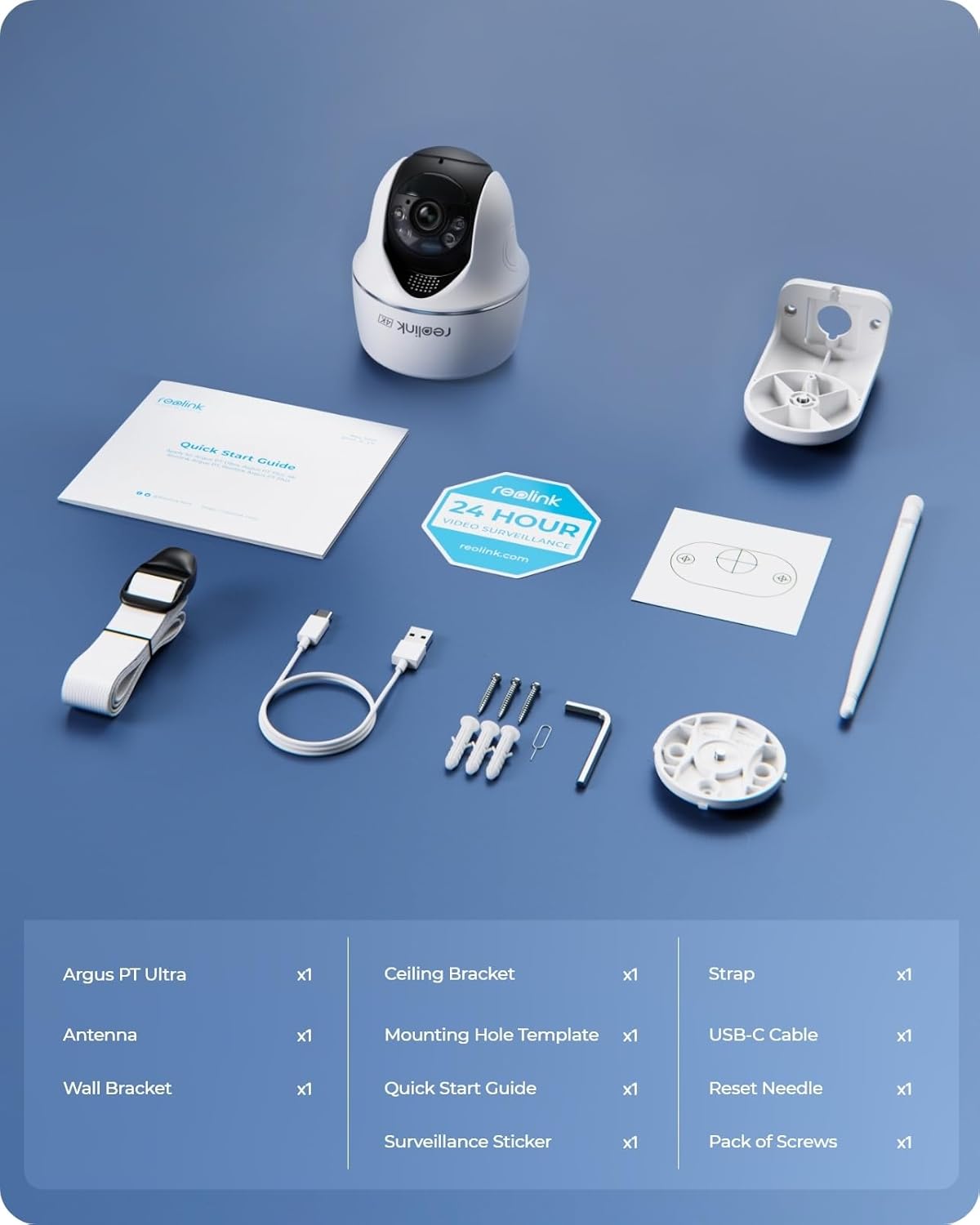 REOLINK Argus PT Ultra, 4K Security Camera, Wireless Outdoor Camera, 360° Pan & Tilt Surveillance