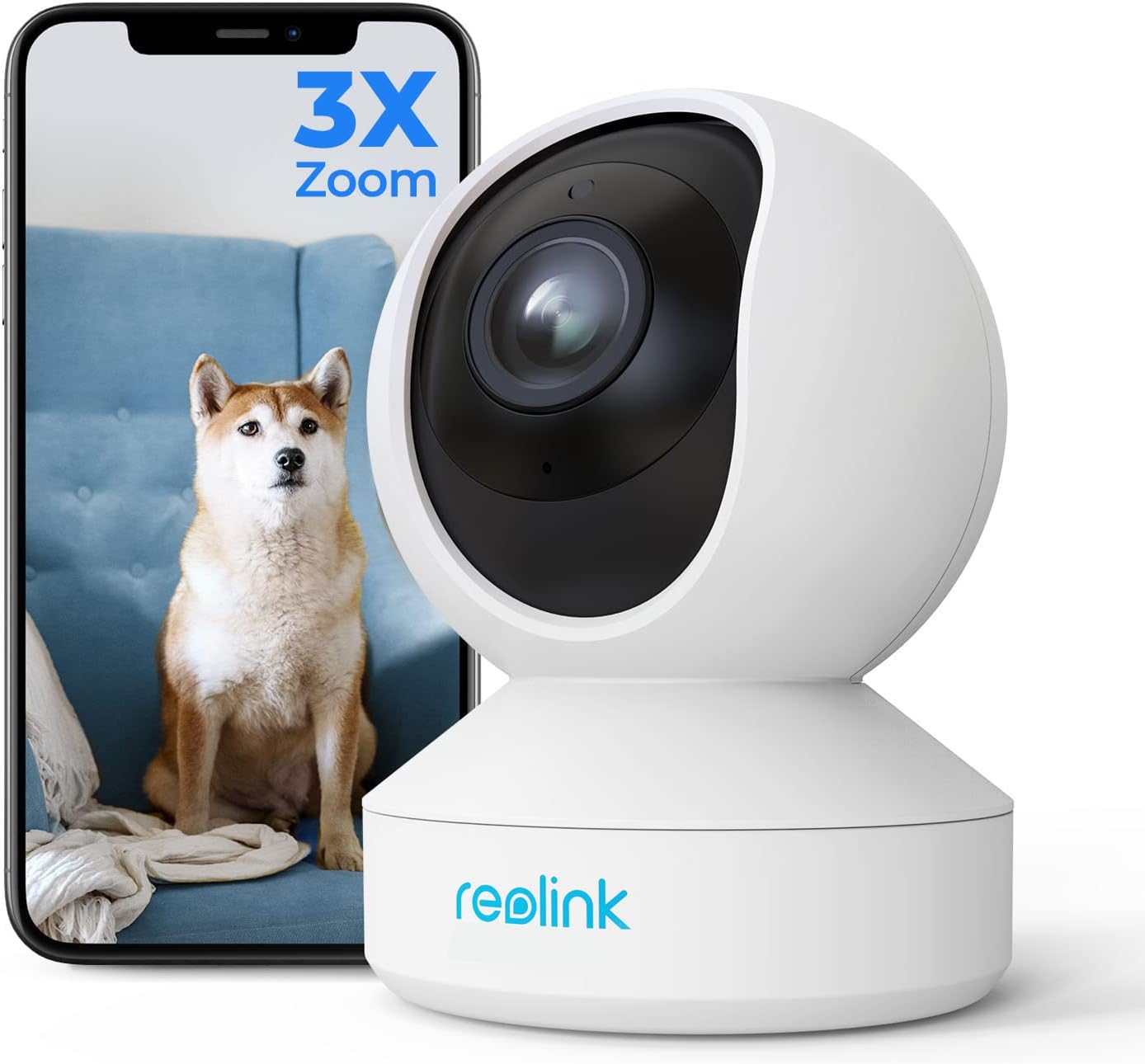 REOLINK Indoor Security Camera, 2.4/5 GHz Wi-Fi, E1 Pro 4MP HD Plug-in Pet Camera, 360 Degree Baby/Pet Monitor with Auto Tracking, Person/Pet Detection, Night Vision, 2-way Audio, Local Storage Visit the REOLINK Store====