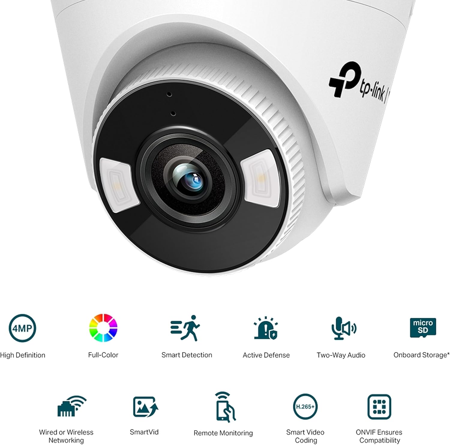 TP-LINK VIGI 4MP Full-Color Turret Network Camera - 2.8mm