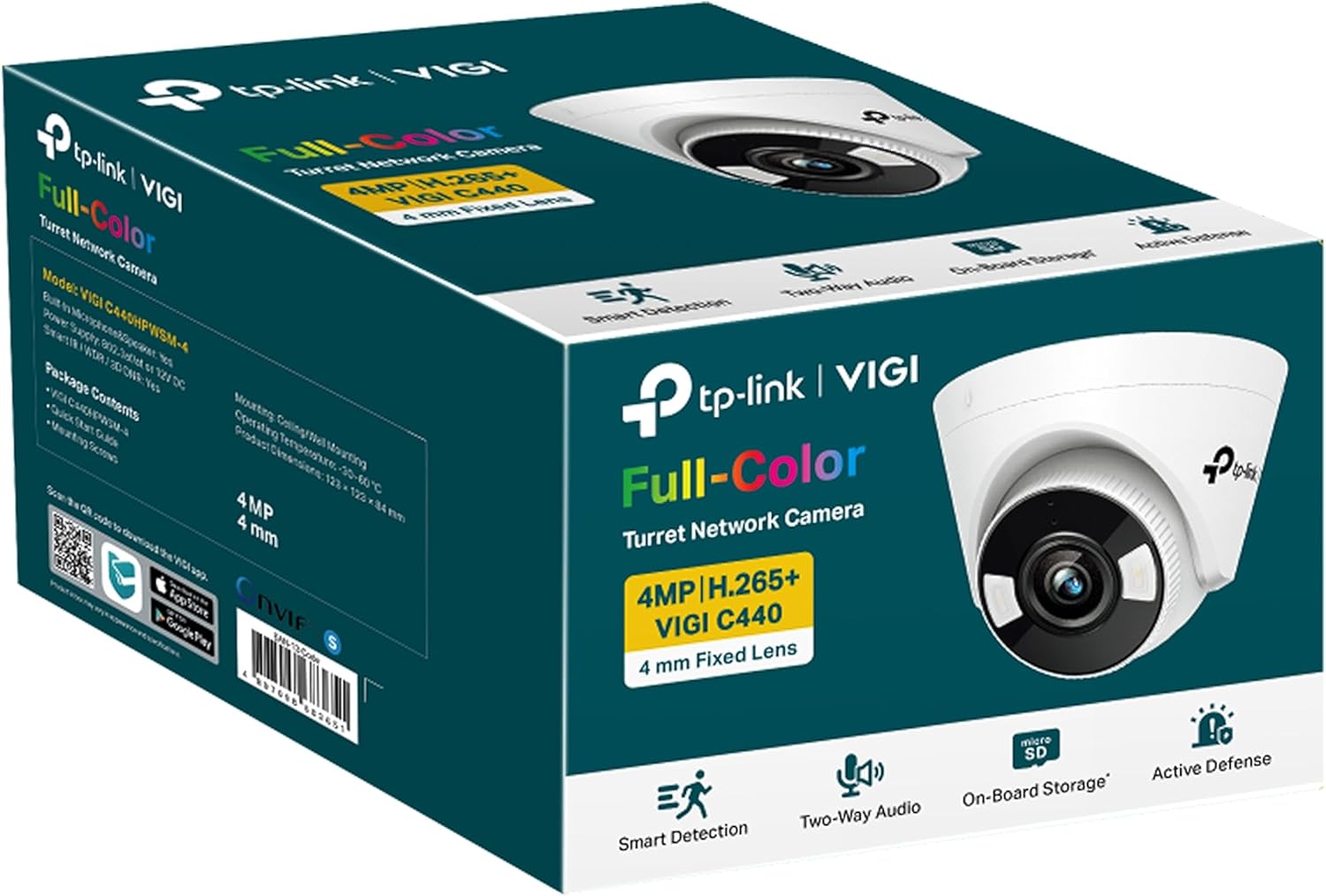 TP-LINK VIGI 4MP Full-Color Turret Network Camera - 2.8mm