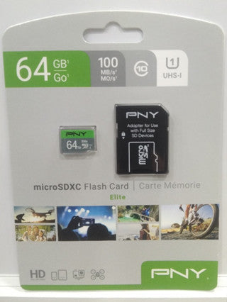 PNY Elite U1 MicroSD Flash Memory Card 32GB/64GB