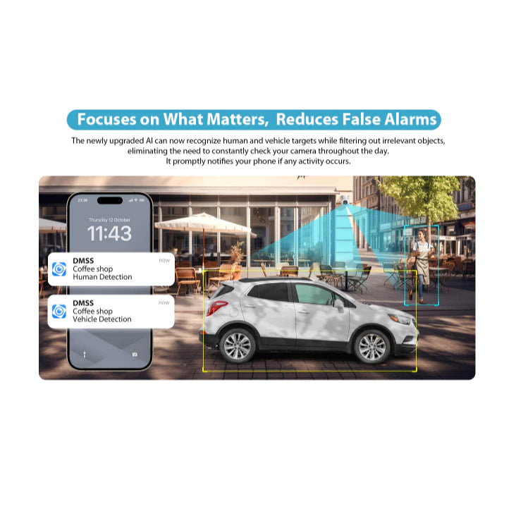 Dahua | 3MP Outdoor Fixed-focal Wi-Fi Pan & Tilt Network Camera DH-P3B-PV | P3B-PV smart camera