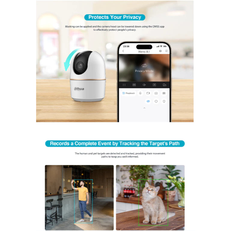 DAHUA | Hero Series 3MP & 5MP Indoor Fixed-Focal Wi-Fi Pan & Tilt Network Camera H5A