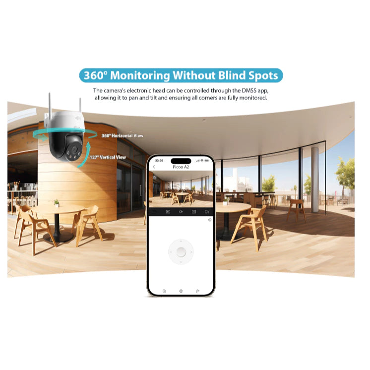 DAHUA | DH-P3AE-PV DH-P5AE-PV 3MP & 5MP Wireless Network PT Camera │ Human & Vehicle Detection │Sound & Light Alarm │Water Proof